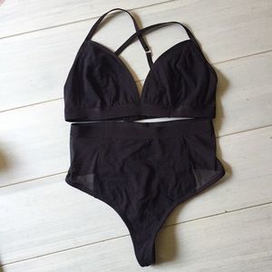 Kala Bra and Thong Set in Black
